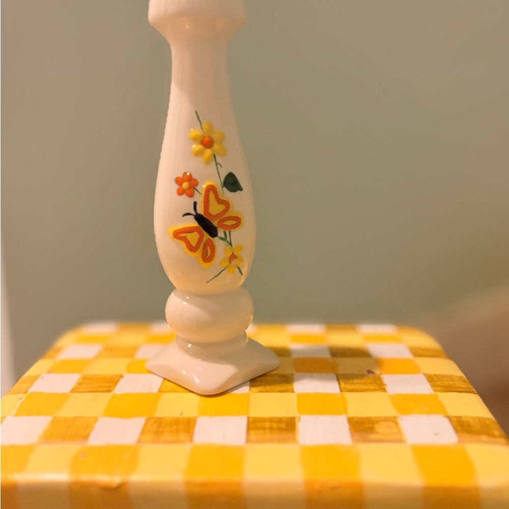 Vintage Butterfly Ceramic candle holder